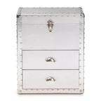 Cassettiera Serge Metal a 2 cassetti argento - Baxton Studio: Design industriale vintage, completamente assemblata