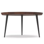 Tavolino da caffè Joellla Cognac - WyndenHall: Legno massello, Gambe metalliche svasate, Design industriale, 42.9 cm H
