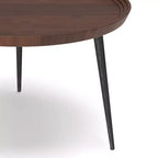 Tavolino da caffè Joellla Cognac - WyndenHall: Legno massello, Gambe metalliche svasate, Design industriale, 42.9 cm H