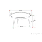Tavolino da caffè Joellla Cognac - WyndenHall: Legno massello, Gambe metalliche svasate, Design industriale, 42.9 cm H