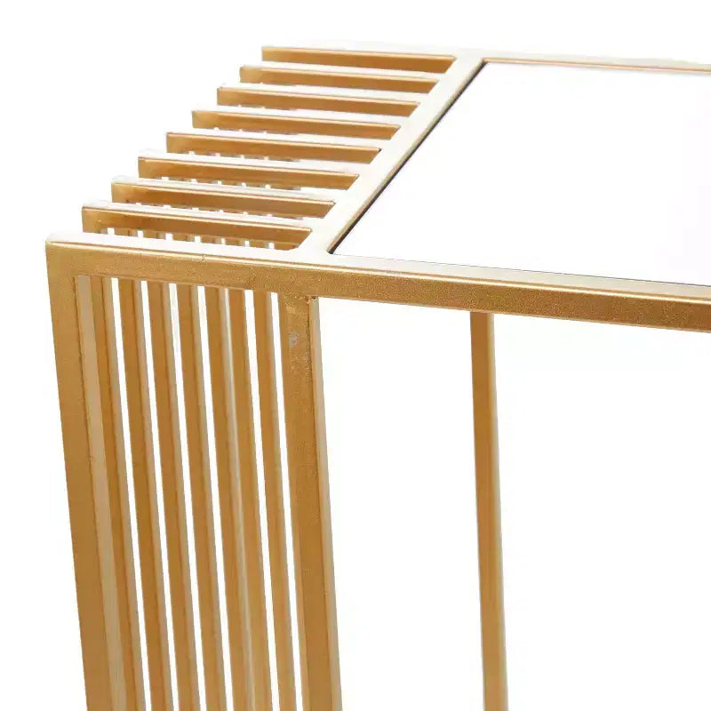 Consolle moderna in metallo specchiato oro - Olivia & May