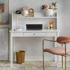 Scrivania compatta Buylateral Foster con ripiano superiore bianco