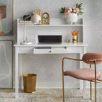 Scrivania compatta Buylateral Foster con ripiano superiore bianco