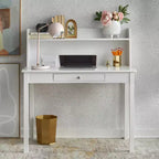 Scrivania compatta Buylateral Foster con ripiano superiore bianco