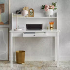 Scrivania compatta Buylateral Foster con ripiano superiore bianco