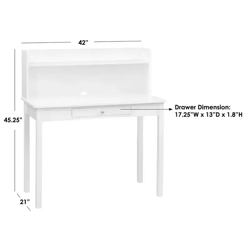 Scrivania compatta Buylateral Foster con ripiano superiore bianco