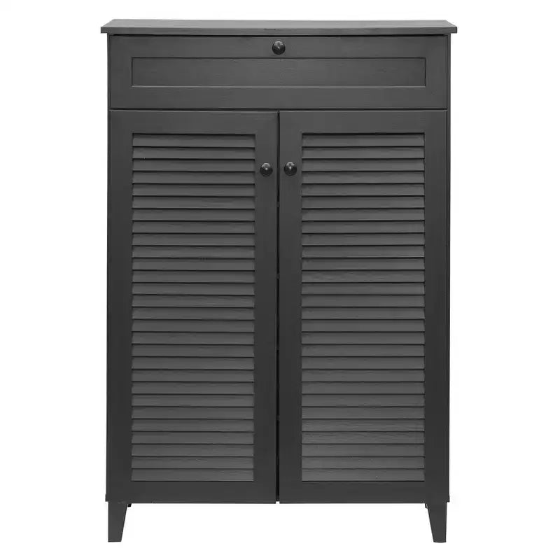 Baxton Studio Harding Scarpiera - Mobile contenitore - Espresso: Composito di legno, Contiene 20 paia, Design indipendente