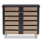 Gisela 2 - Mobile scarpiera a porta grigio scuro - Baxton Studio: MDF e plastica indipendenti, contiene 9 paia