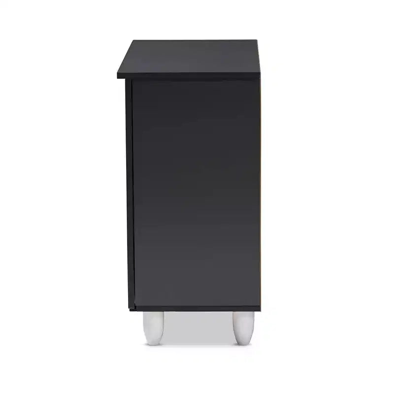 Gisela 2 - Mobile scarpiera a porta grigio scuro - Baxton Studio: MDF e plastica indipendenti, contiene 9 paia
