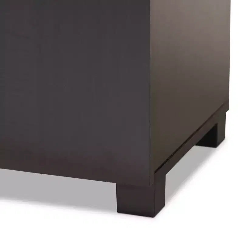 Mobile per Scarpe da Ingresso Marine con Finitura in Legno a 2 Ante e Ripiani aperti Marrone - Baxton Studio: Organizer per Armadio, Finitura Wengé