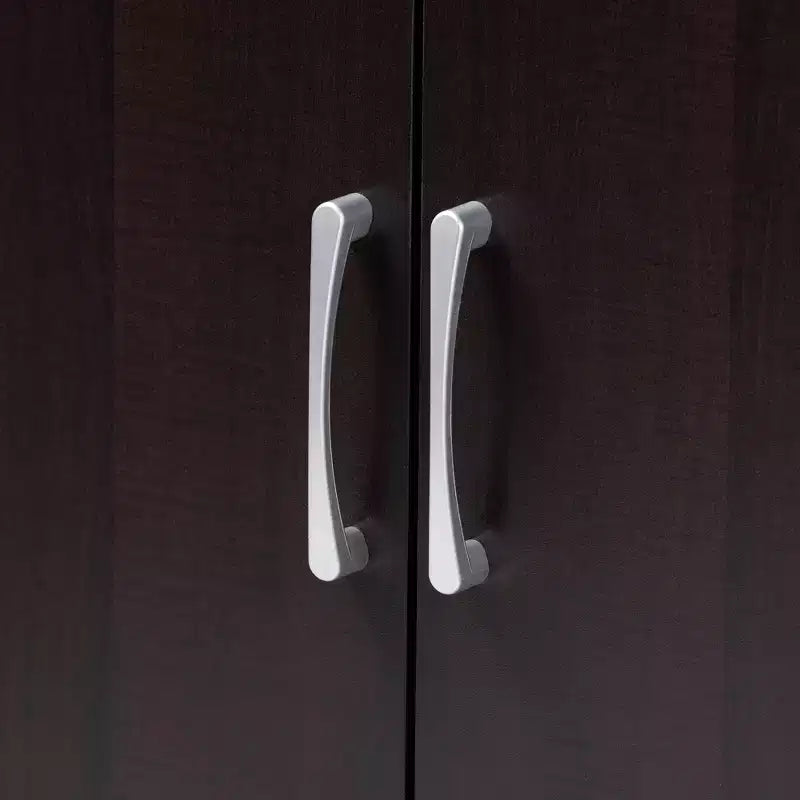 Mobile per Scarpe da Ingresso Marine con Finitura in Legno a 2 Ante e Ripiani aperti Marrone - Baxton Studio: Organizer per Armadio, Finitura Wengé