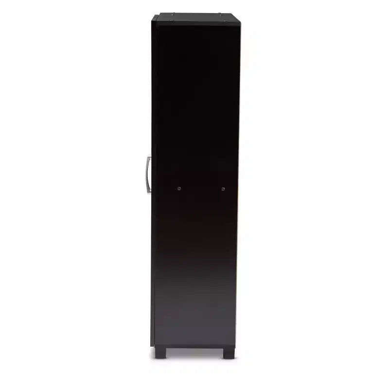 Mobile per Scarpe da Ingresso Marine con Finitura in Legno a 2 Ante e Ripiani aperti Marrone - Baxton Studio: Organizer per Armadio, Finitura Wengé