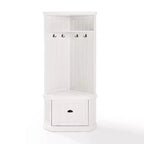 Albero da ingresso Seaside Corner bianco invecchiato - Crosley: Organizzatore da ingresso con porta scarpe, 4 ganci