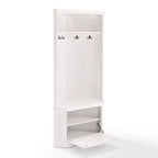 Albero da ingresso Seaside Corner bianco invecchiato - Crosley: Organizzatore da ingresso con porta scarpe, 4 ganci