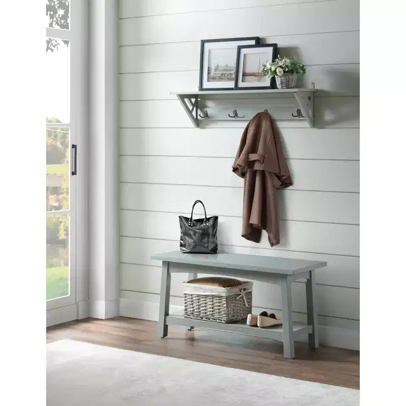 Gancio appendiabiti con mensola Middlebury da 36" grigio - Alaterre Furniture
