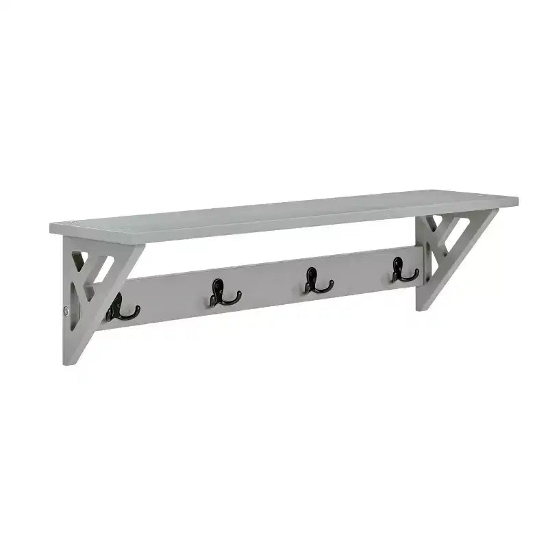 Gancio appendiabiti con mensola Middlebury da 36" grigio - Alaterre Furniture