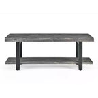 Appendino a parete Alaterre Furniture Pomona in metallo e legno con panca, grigio ardesia, 122 cm: mobile da ingresso e guardaroba