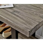 Appendino a parete Alaterre Furniture Pomona in metallo e legno con panca, grigio ardesia, 122 cm: mobile da ingresso e guardaroba