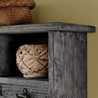 Appendino a parete Alaterre Furniture Pomona in metallo e legno con panca, grigio ardesia, 122 cm: mobile da ingresso e guardaroba