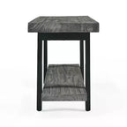 Appendino a parete Alaterre Furniture Pomona in metallo e legno con panca, grigio ardesia, 122 cm: mobile da ingresso e guardaroba