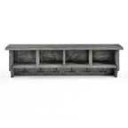 Appendino a parete Alaterre Furniture Pomona in metallo e legno con panca, grigio ardesia, 122 cm: mobile da ingresso e guardaroba