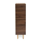Landen Mid-Century Modern Scarpiera a 2 ante in Noce/Marrone/Oro - Baxton Studio: Organizer per Ingresso in MDF, Contiene 4 Paia