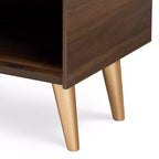 Landen Mid-Century Modern Scarpiera a 2 ante in Noce/Marrone/Oro - Baxton Studio: Organizer per Ingresso in MDF, Contiene 4 Paia