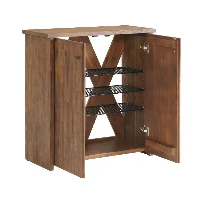 Alaterre Furniture 31" Bethel Acacia Wood Shoe Cubbie Storage Cabinet Natural: Entryway Organizer, 12-Pair Capacity