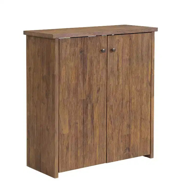 Alaterre Furniture 31" Bethel Mobile Contenitore Porta Scarpe in Legno di Acacia Naturale: Organizzatore Ingresso, Capacità 12 Paia