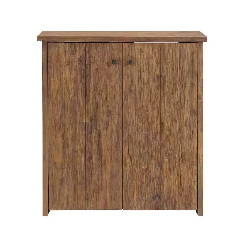 Alaterre Furniture 31" Bethel Mobile Contenitore Porta Scarpe in Legno di Acacia Naturale: Organizzatore Ingresso, Capacità 12 Paia