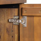 Alaterre Furniture 31" Bethel Mobile Contenitore Porta Scarpe in Legno di Acacia Naturale: Organizzatore Ingresso, Capacità 12 Paia