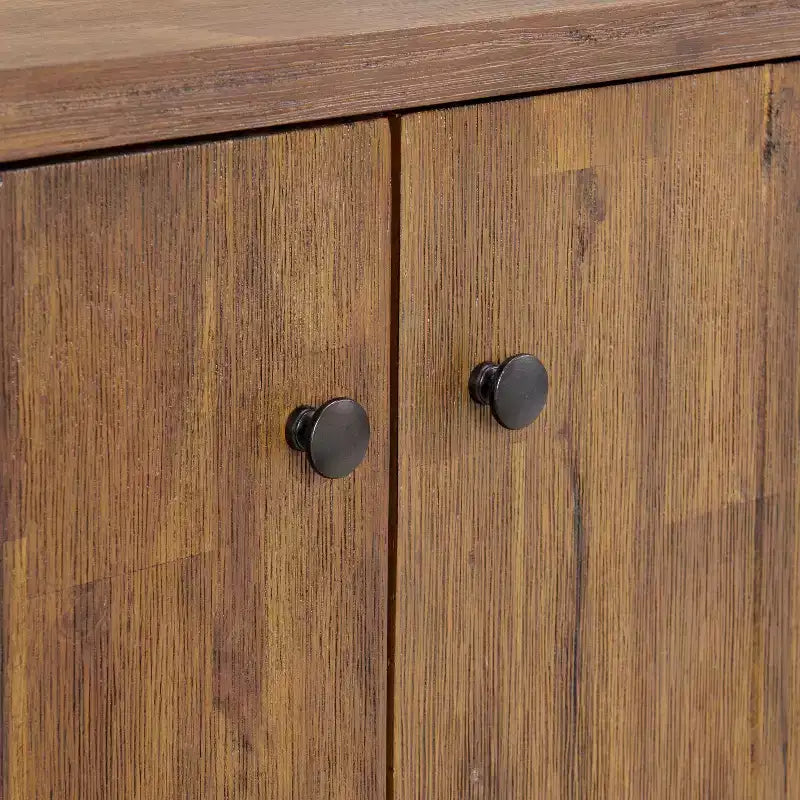 Alaterre Furniture 31" Bethel Mobile Contenitore Porta Scarpe in Legno di Acacia Naturale: Organizzatore Ingresso, Capacità 12 Paia