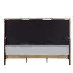 64,25" Letto Queen Carena Letto Tessuto Grigio Chiaro Finitura Bianco Marrone - Acme Furniture: Testiera Imbottita, Struttura in Legno, Richiesto Box Spring