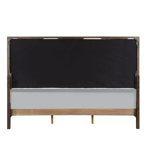 64,25" Letto Queen Carena Letto Tessuto Grigio Chiaro Finitura Bianco Marrone - Acme Furniture: Testiera Imbottita, Struttura in Legno, Richiesto Box Spring