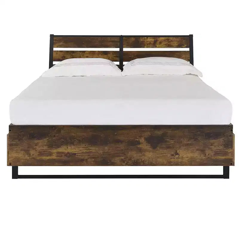 Acme Furniture Letto King Juvanth King Orientale Finitura Rovere Rustico/Nero