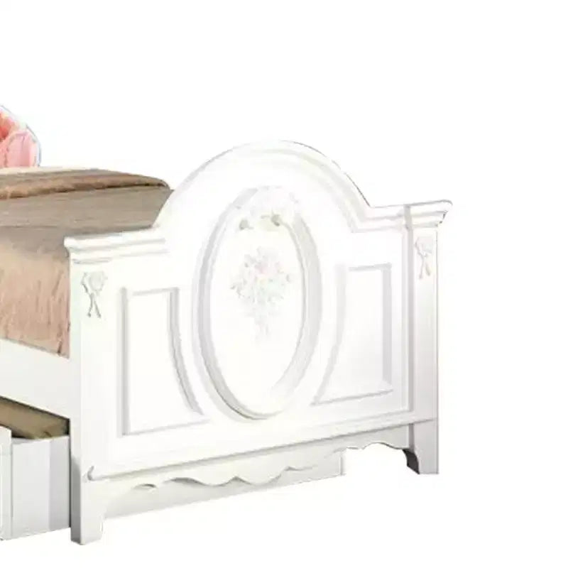 Letto matrimoniale da 81" Flora bianco - Acme Furniture: Rivestimento in cotone, Contenitore sottostante, Montaggio senza attrezzi