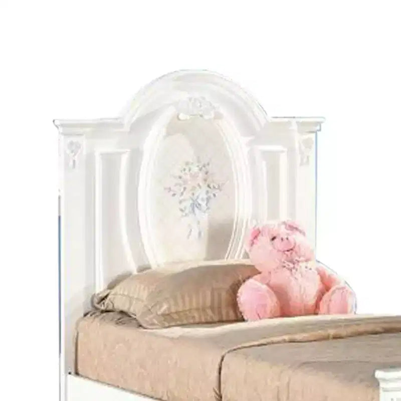 Letto matrimoniale da 81" Flora bianco - Acme Furniture: Rivestimento in cotone, Contenitore sottostante, Montaggio senza attrezzi