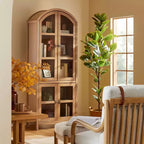 Mobiletto ad arco a 4 ante in legno scanalato con vetro - Naturale - Hearth & Hand™ with Magnolia