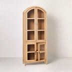 Mobiletto ad arco a 4 ante in legno scanalato con vetro - Naturale - Hearth & Hand™ with Magnolia