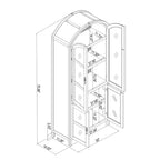 Mobiletto ad arco a 4 ante in legno scanalato con vetro - Naturale - Hearth & Hand™ with Magnolia