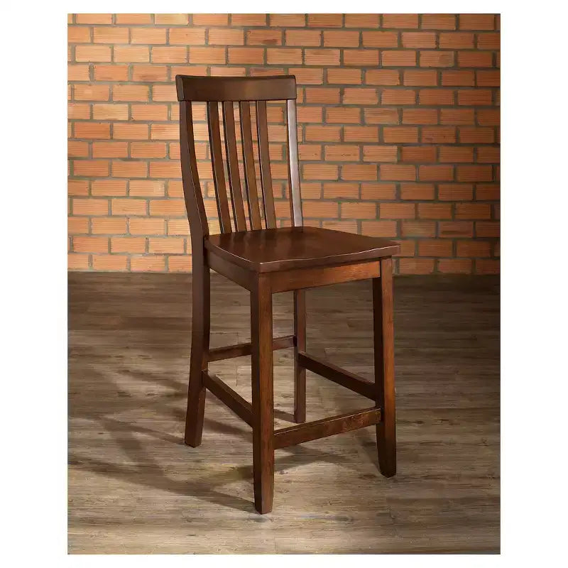 Set di 2 sgabelli da bar Crosley School House da 24 pollici altezza bancone
