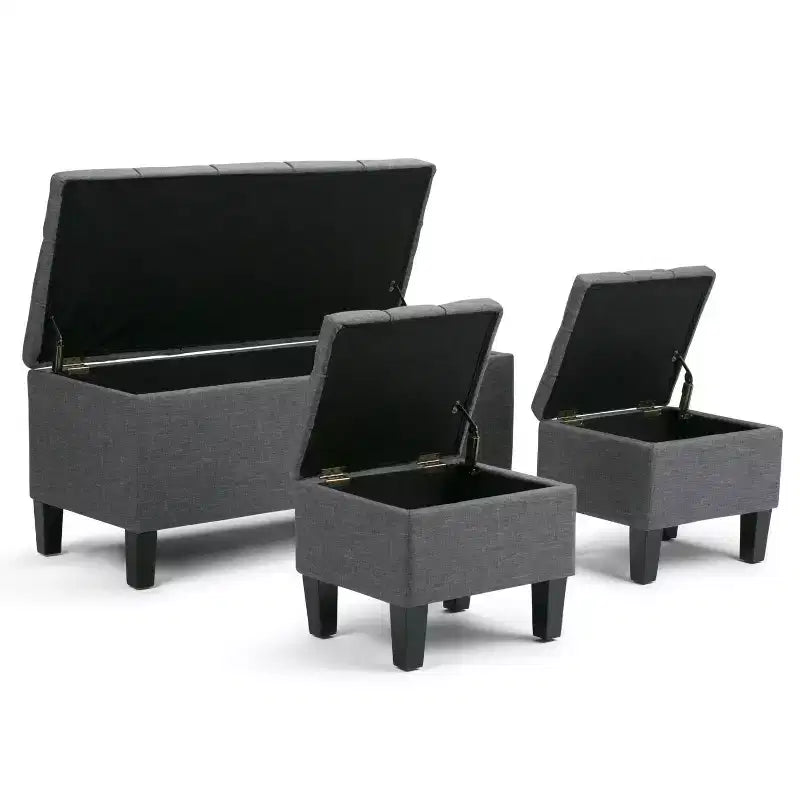 3 pz 44 Pouf contenitore Lancaster - Wyndenhall