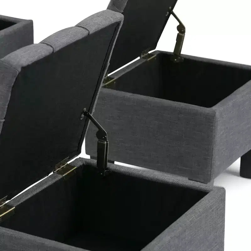 3 pz 44 Pouf contenitore Lancaster - Wyndenhall
