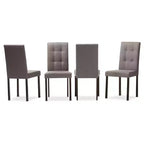 Lot de 4 chaises de salle à manger Andrew modernes et contemporaines, en tissu rembourré à capitonnage quadrillé