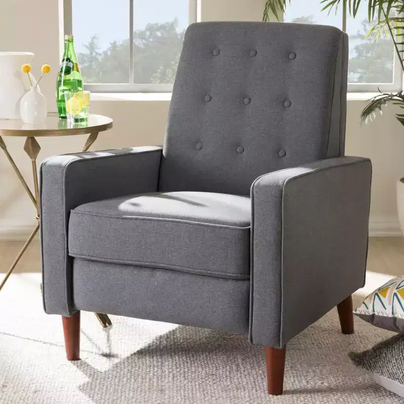Poltrona Lounge in Tessuto Stile Moderno Mid-Century Mathias - Baxton Studio
