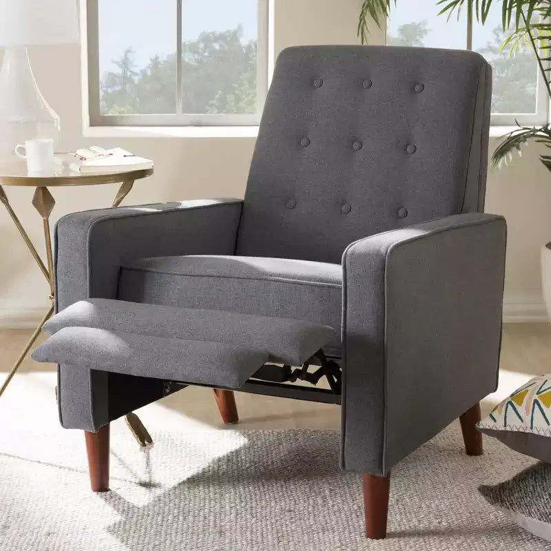 Poltrona Lounge in Tessuto Stile Moderno Mid-Century Mathias - Baxton Studio