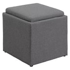 Designs4Comfort Park Avenue Single Ottoman with Stool and Reversible Tray - Breighton Home
