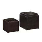 Pouf singolo Park Avenue Designs4Comfort con sgabello e vassoio reversibile - Breighton Home