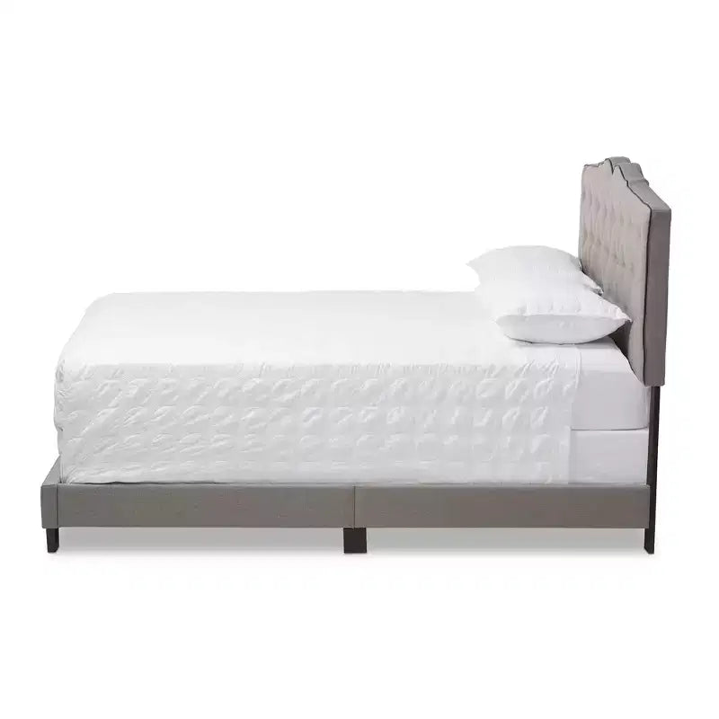 Vivienne Letto Moderno e Contemporaneo in Tessuto Imbottito Grigio Chiaro - Baxton Studio