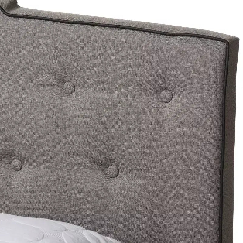 Vivienne Letto Moderno e Contemporaneo in Tessuto Imbottito Grigio Chiaro - Baxton Studio